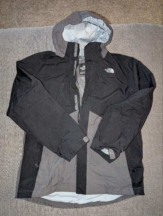 The North Face Other - The North Face Black and Gray Kids Rain Jacket with Hood